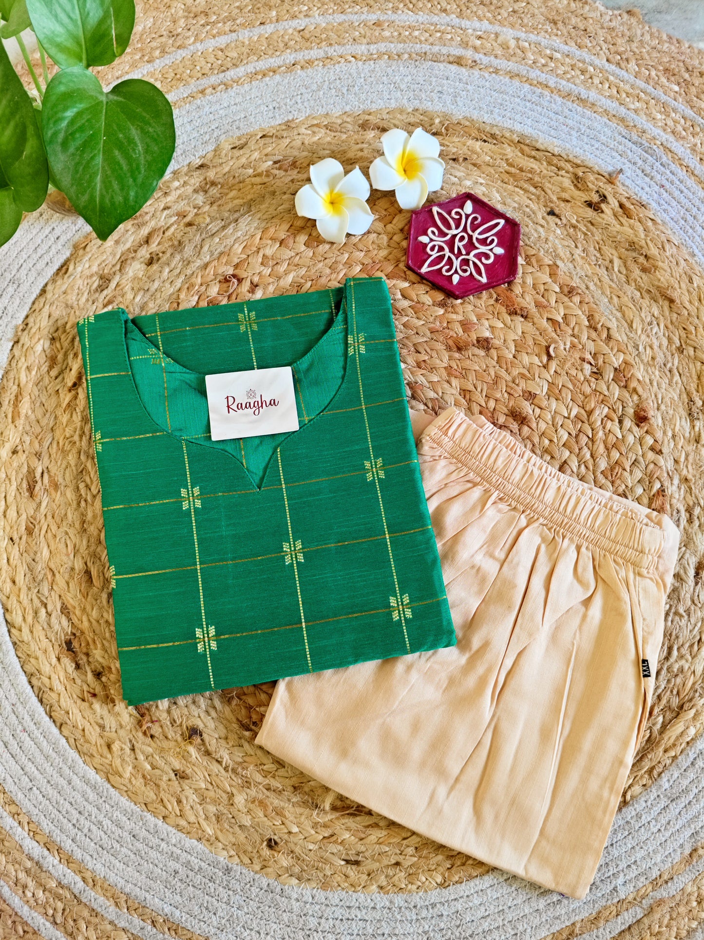 Rawsilk Kurti Pant Set