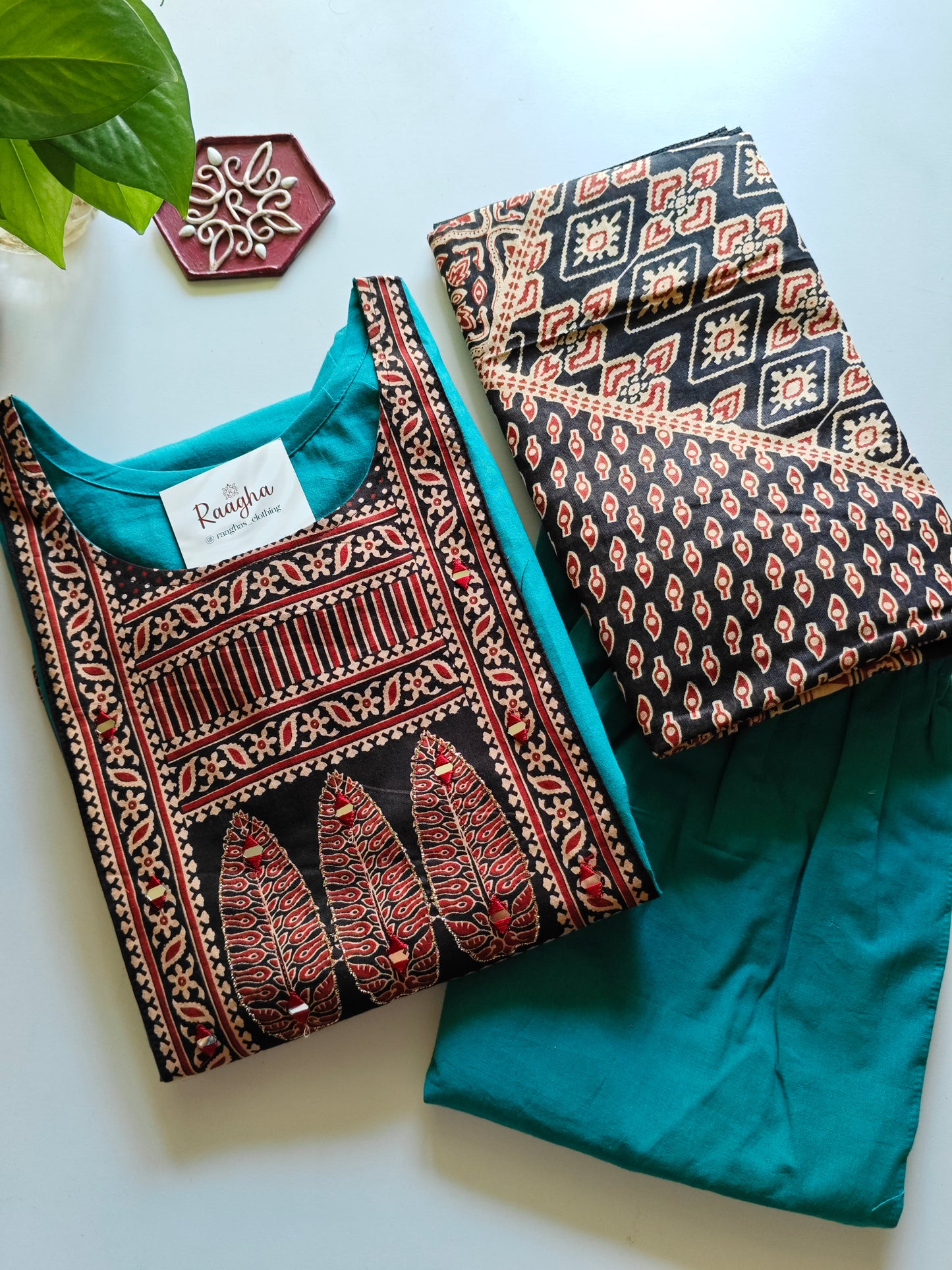 Ajrakh Cotton Salwar Set