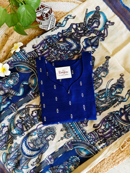 Premium Rawsilk Kurti with Kalamkari Dupatta