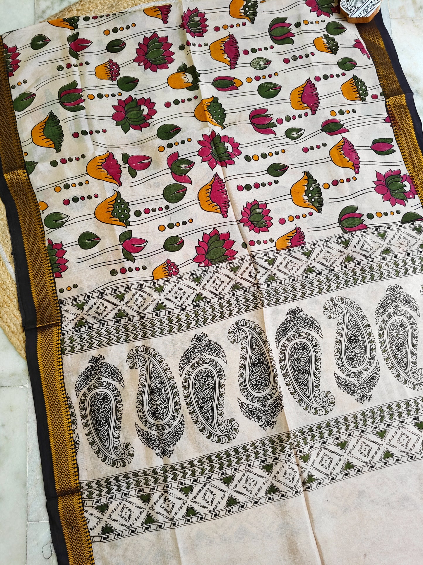 Kalamkari Silk Dupatta