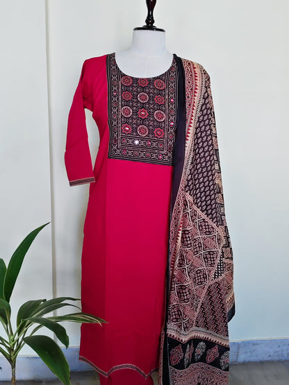 Ajrakh Cotton Salwar Set